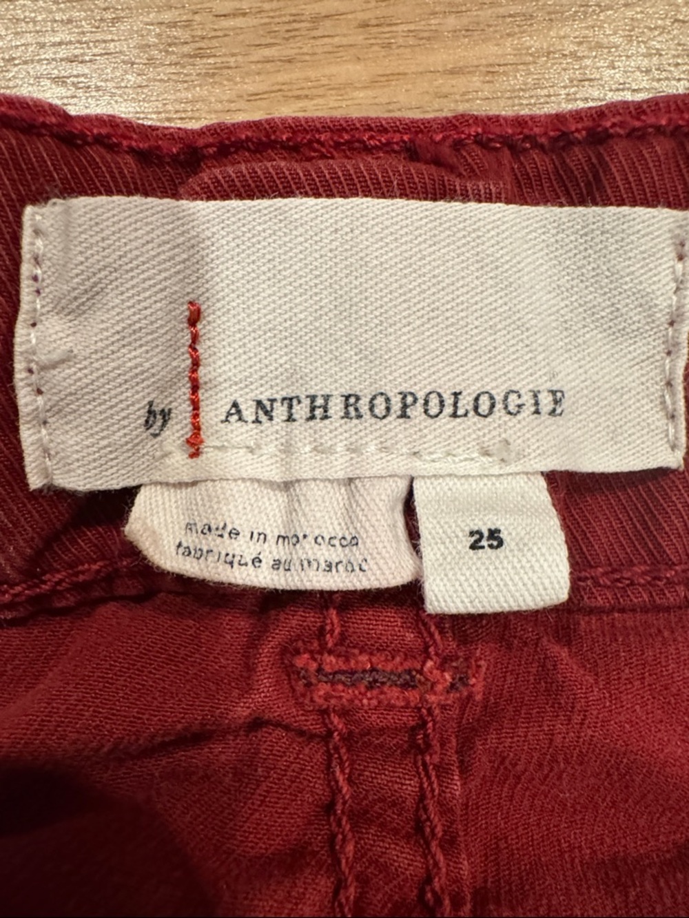 Anthropologie Red Cargo Jogger Pants – Relaxed Fit Utility Pants – Size 25 - Picture 7 of 8